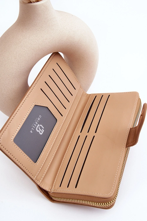 Duży Portfel Damski Beżowy Sopheia