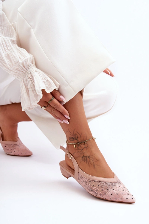 Damskie Baleriny W Kropki Różowe Adore