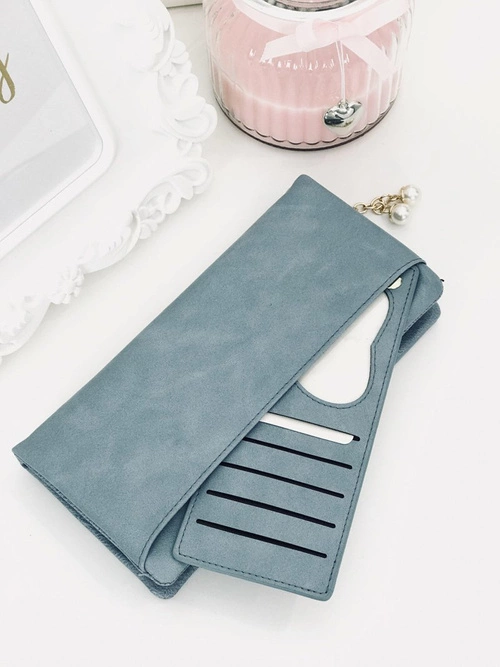 Duży Damski Niebieski Portfel