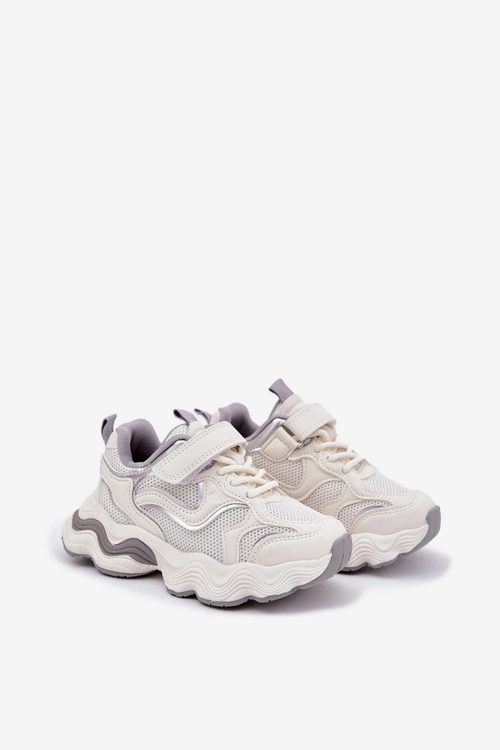 Sneakersy Dziecięce Na Grubej Podeszwie Białe Lianees