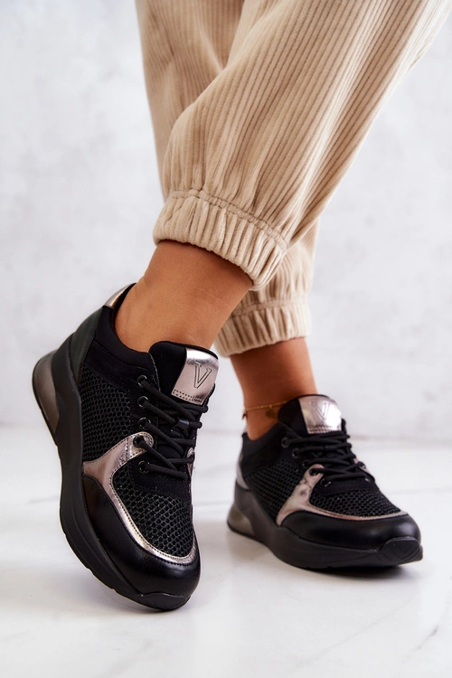 Modne Buty Sportowe Damskie Sneakersy Czarne Danielle