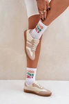 Niskie Sneakersy Damskie Z Eko Skóry Beżowe Nonalorin