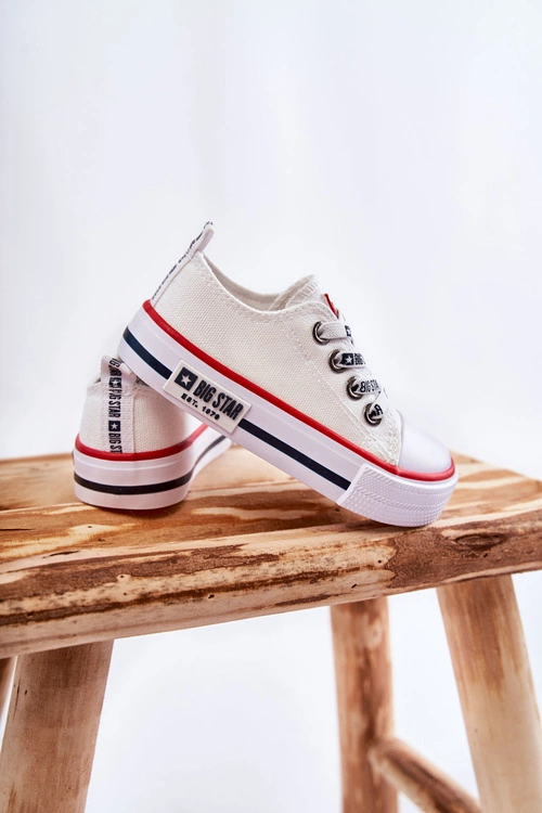 Dziecięce Materiałowe Trampki BIG STAR KK374068 Białe