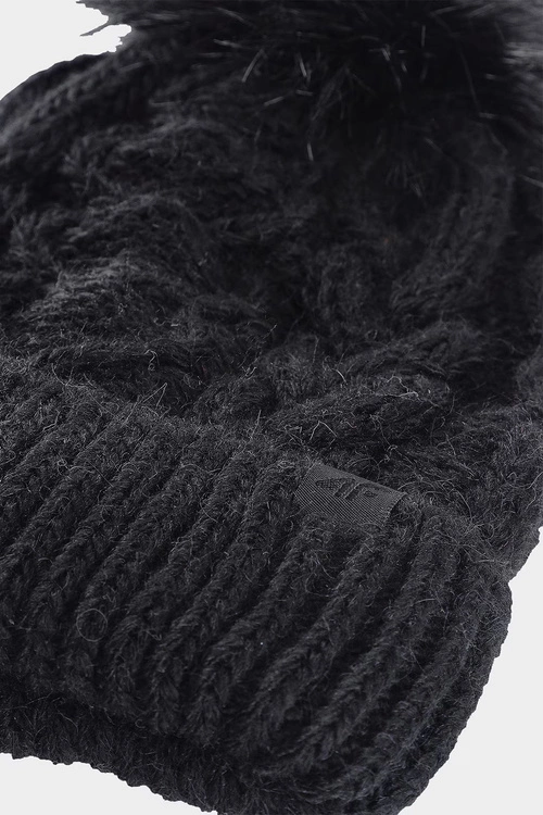 Dziewczęca Zimowa Czapka 4F 4FJWAW24ACAPF421-21S Czarna