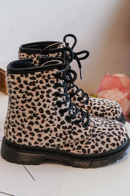 Dziecięce Botki Ocieplane z Suwakiem Beżowe Goopy