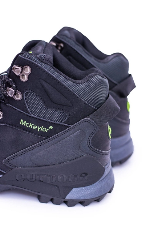 Czarne Obuwie Trekkingowe Męskie Ocieplone Polarem Padava