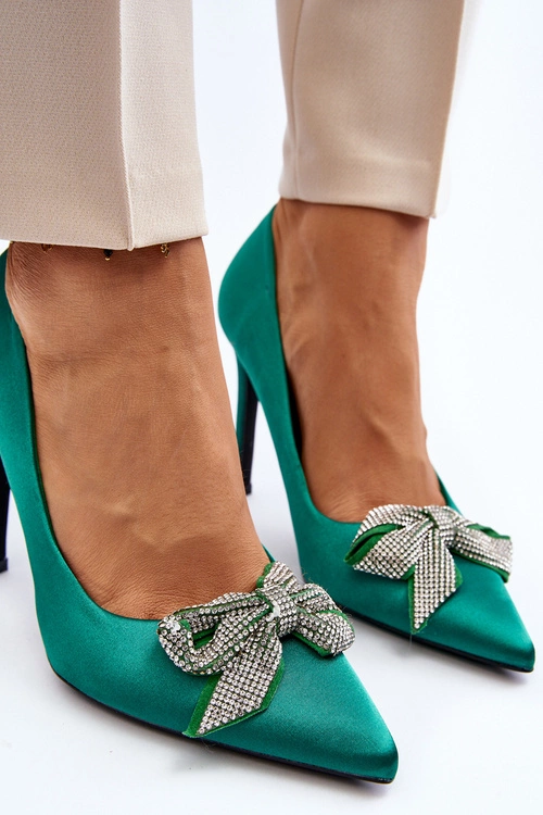 Szpilki Z Kokardą Zielone Fairine