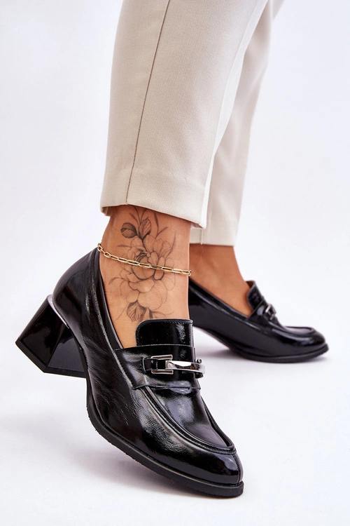 Wygodne Lakierowane Czółenka Czarne Lemar Damira