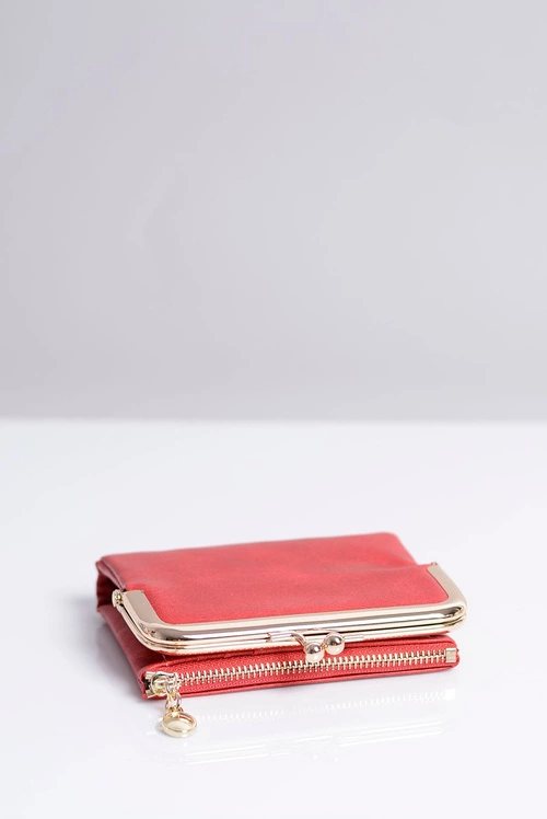 Mała Damska Czerwona Portmonetka