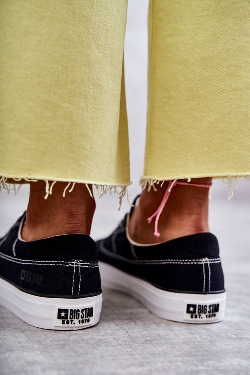 Materiałowe Damskie Tenisówki Big Star KK274019 Czarne