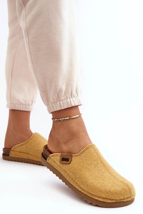 Damskie Obuwie Domowe Kapcie Inblu DJ000010 Żółte