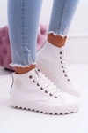 Trampki Damskie Big Star Wysokie Ocieplane Białe EE274111