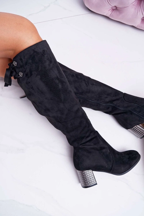 Kozaki Damskie Na Słupku Zamszowe Ocieplane Yonas