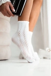 Skarpetki Damskie Ażurowe Białe