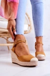 Damskie Espadryle Na Plecionej Platformie Camel Canillo