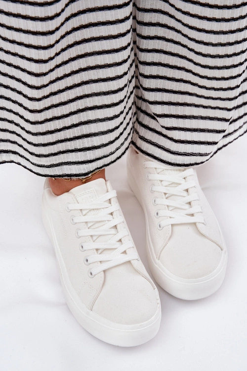 Materiałowe Trampki Damskie Na Platformie Big Star RR274463 Białe