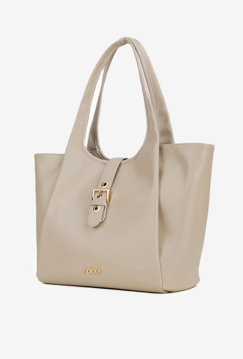 Torebka Shopperka Z Klamrą NOBO BAG6010-015 Jasnobeżowa