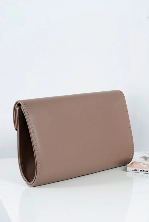 Damska Torebka Pudrowa Kopertówka Złoty Łańcuszek