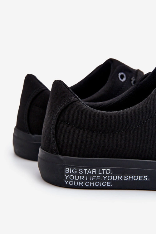 Męskie Niskie Materiałowe Trampki Big Star LL174078 Czarne