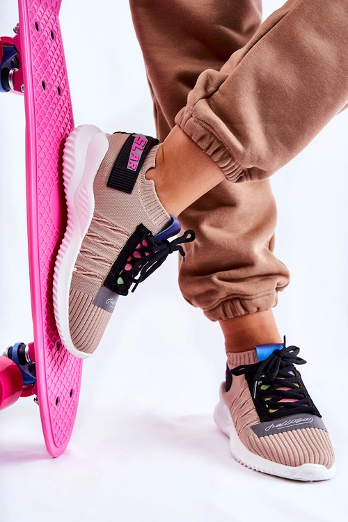 Damskie Wsuwane Sportowe Buty Sneakersy Beżowe Klayra