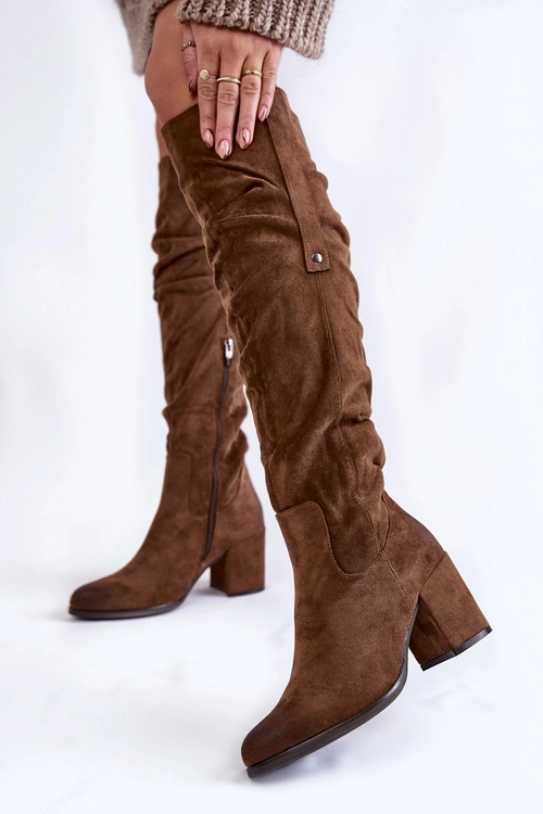 Zamszowe Kozaki Za Kolano La.Fi 270065KH-SU Ciemnobrązowe