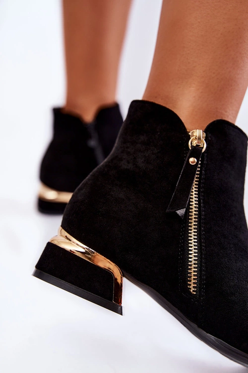 Damskie Zamszowe Ocieplane Botki Czarne Laufey