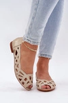 Ażurowe Baleriny Z Odkrytymi Palcami Złote Calgis