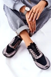 Skórzane Sportowe Buty Sneakersy Czarno Srebrne Minor