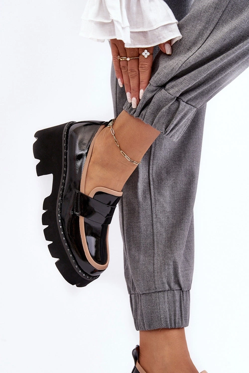 Skórzane Damskie Mokasyny D&A MR870-32 Czarne