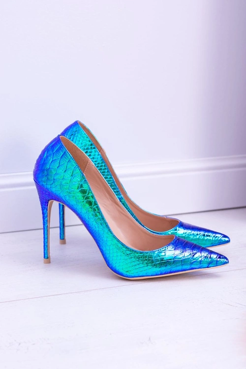 Szpilki Damskie Lu Boo W Szpic Zielone Benzynowe Glam