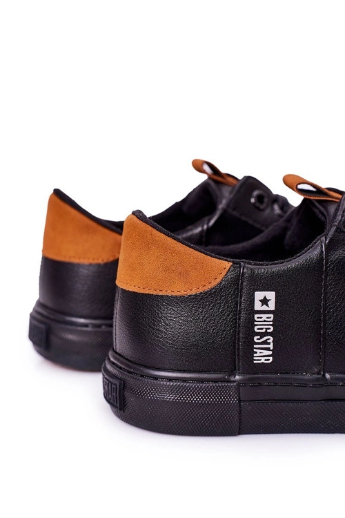 Męskie Skórzane Tenisówki Big Star GG174026 Czarne