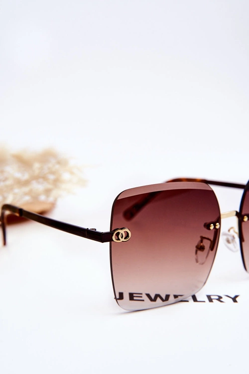 Duże Damskie Okulary Przeciwsłoneczne 400UV E4721 Brązowe