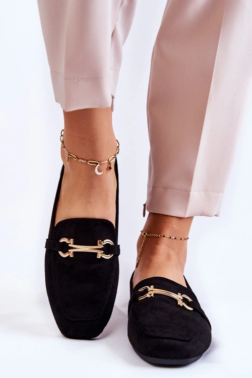 Zamszowe Klasyczne Mokasyny Czarne Roddie