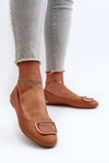 Baleriny Z Ozdobą Eko Skórzane Camel Enicoria