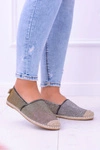 Brokatowe Espadryle Lu Boo Khaki