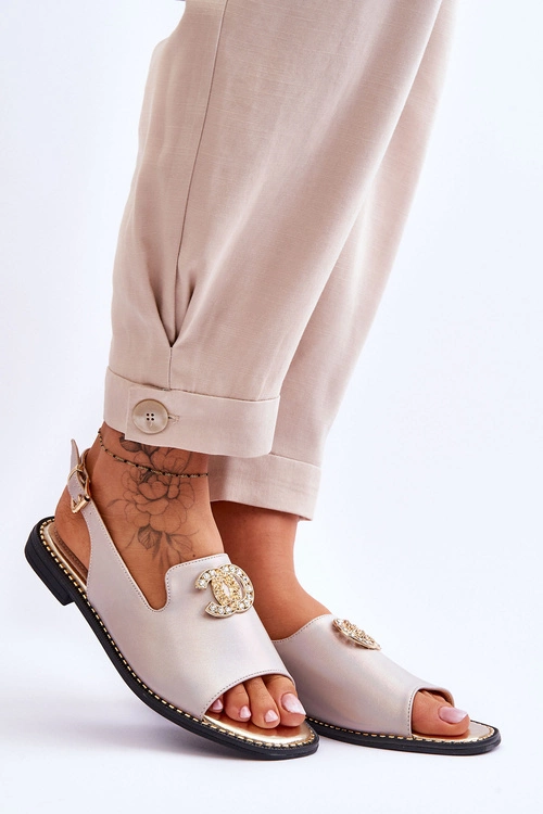 Damskie Sandały Z Ozdobą S.Barski KV-2775-49 Różowo-Złote