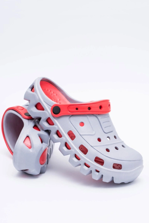 Szare Męskie Ogrodowe Lekkie Klapki Kroksy Eva