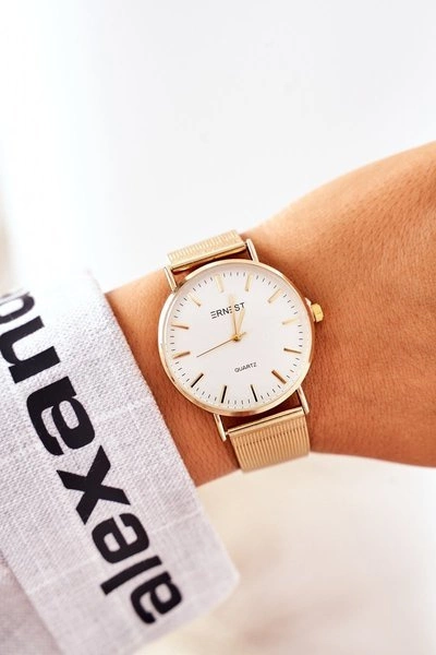 Zegarek Na Bransolecie Mesh ERNEST Złoty