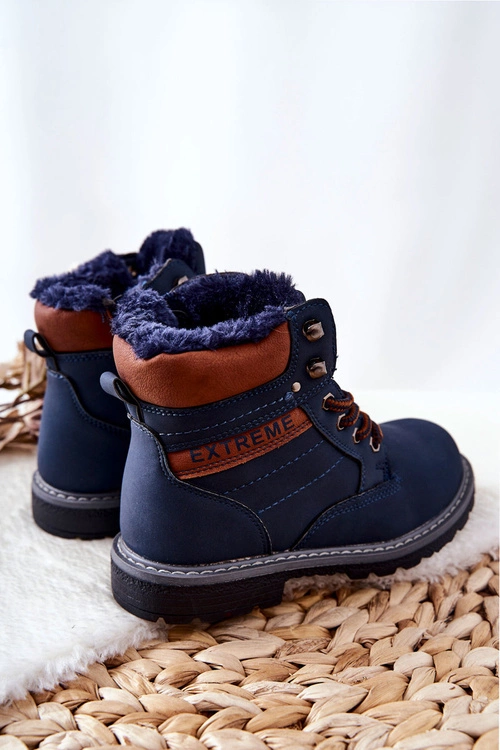 Dziecięce Traperki Ocieplane Granatowe Graves