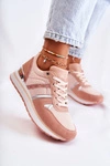 Klasyczne Damskie Wiązane Buty Sportowe Różowe Elenes