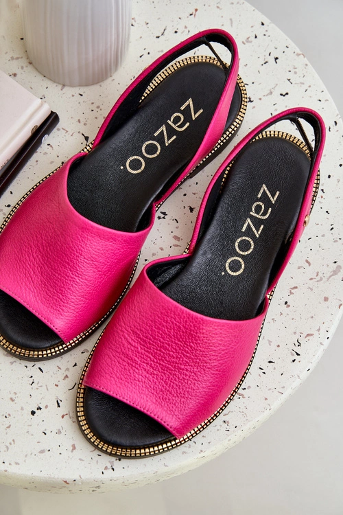 Skórzane Wsuwane Sandały Zazoo 40327 Fuksja