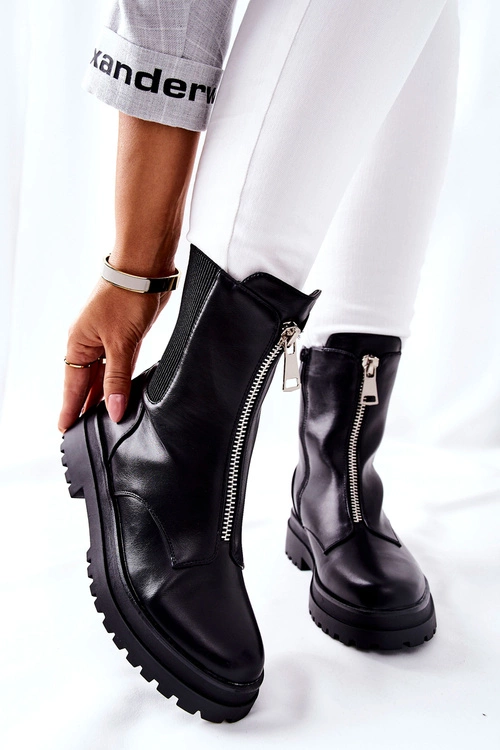 Damskie Ciepłe Botki Czarne Assuh