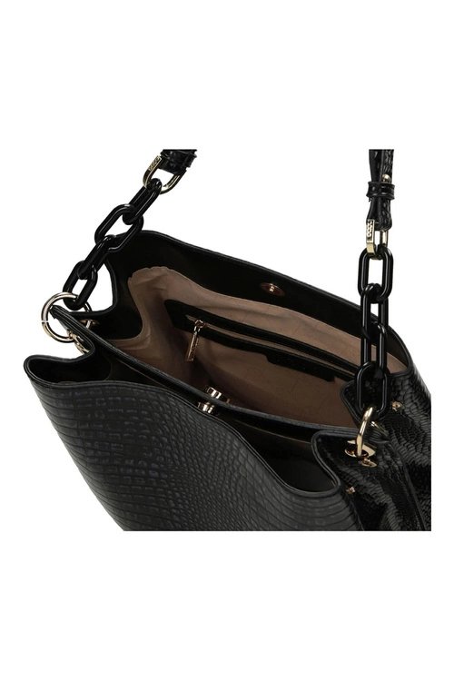 Torebka Na Ramię Wężowa NOBO M0120-C020 Czarna