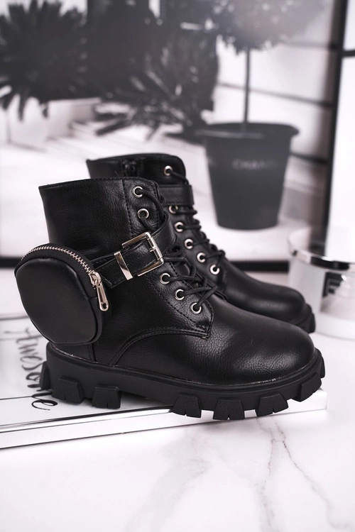 Dziecięce botki z torebką nerką czarne Twinkle