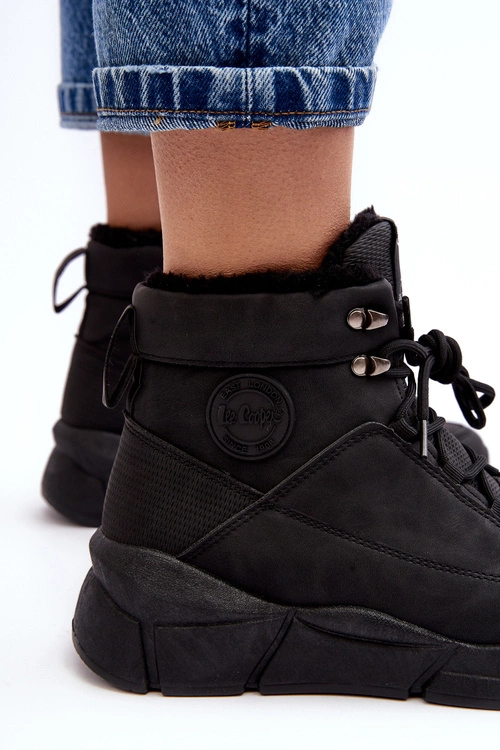 Damskie Ocieplane Botki Na Platformie Lee Cooper LCJ-23-44-1979L Czarne
