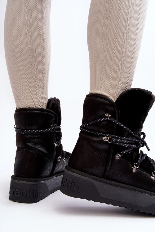 Wegańskie Śniegowce Na Platformie Wodoodporne D.Franklin DFSH371008 Czarne