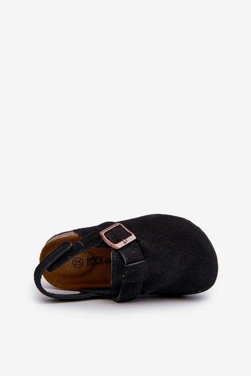 Chodaki Dziecięce Na Korkowej Platformie Czarne Vulagia