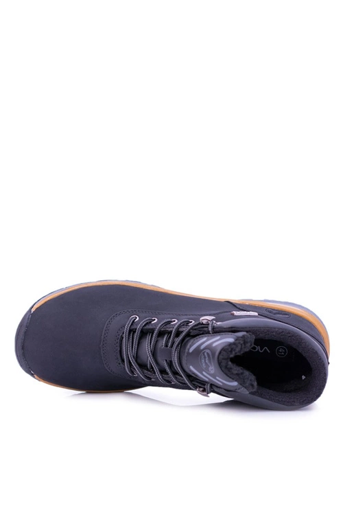 Ocieplane Polarem Czarne Męskie Buty Trekkingowe Preventi