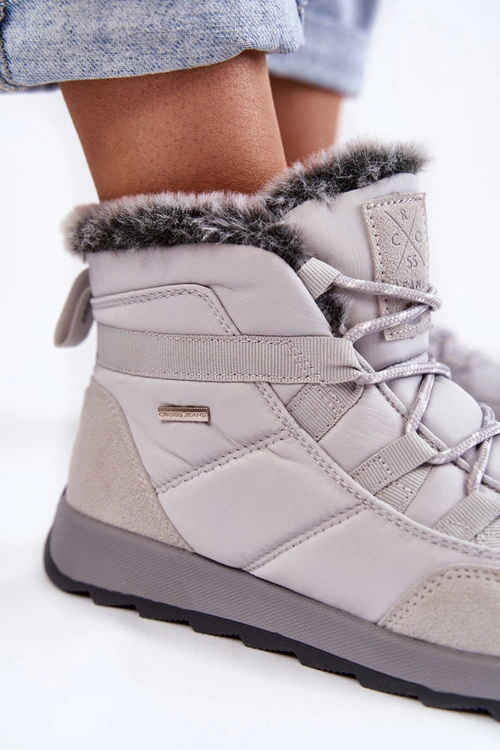 Damskie Ocieplane Śniegowce Cross Jeans KK2R4015C Szare