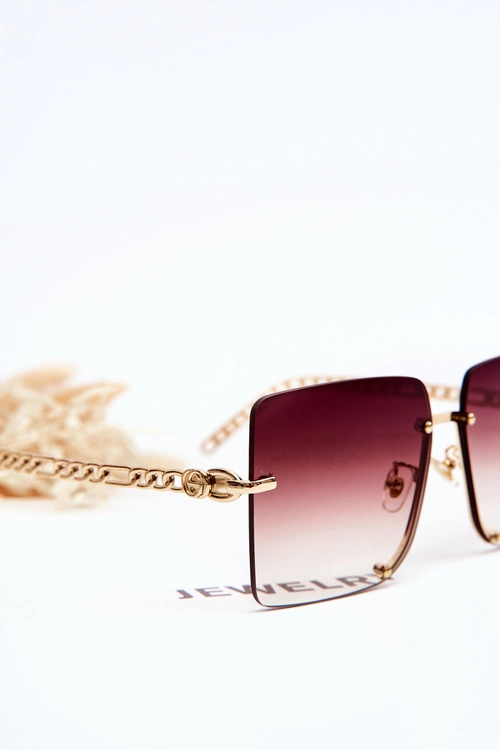 Kwadratowe Okulary Przeciwsłoneczne Prius V508 Złoto-Brązowo-Różowe